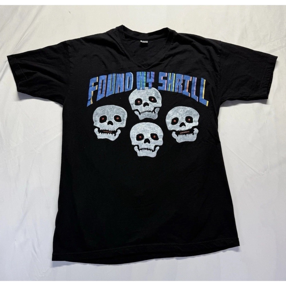 Vintage Skull band Shirt 2XL Black graphic double‎ sided music rock tee gemrock